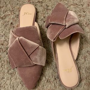 J. Crew Velvet Mules Slides